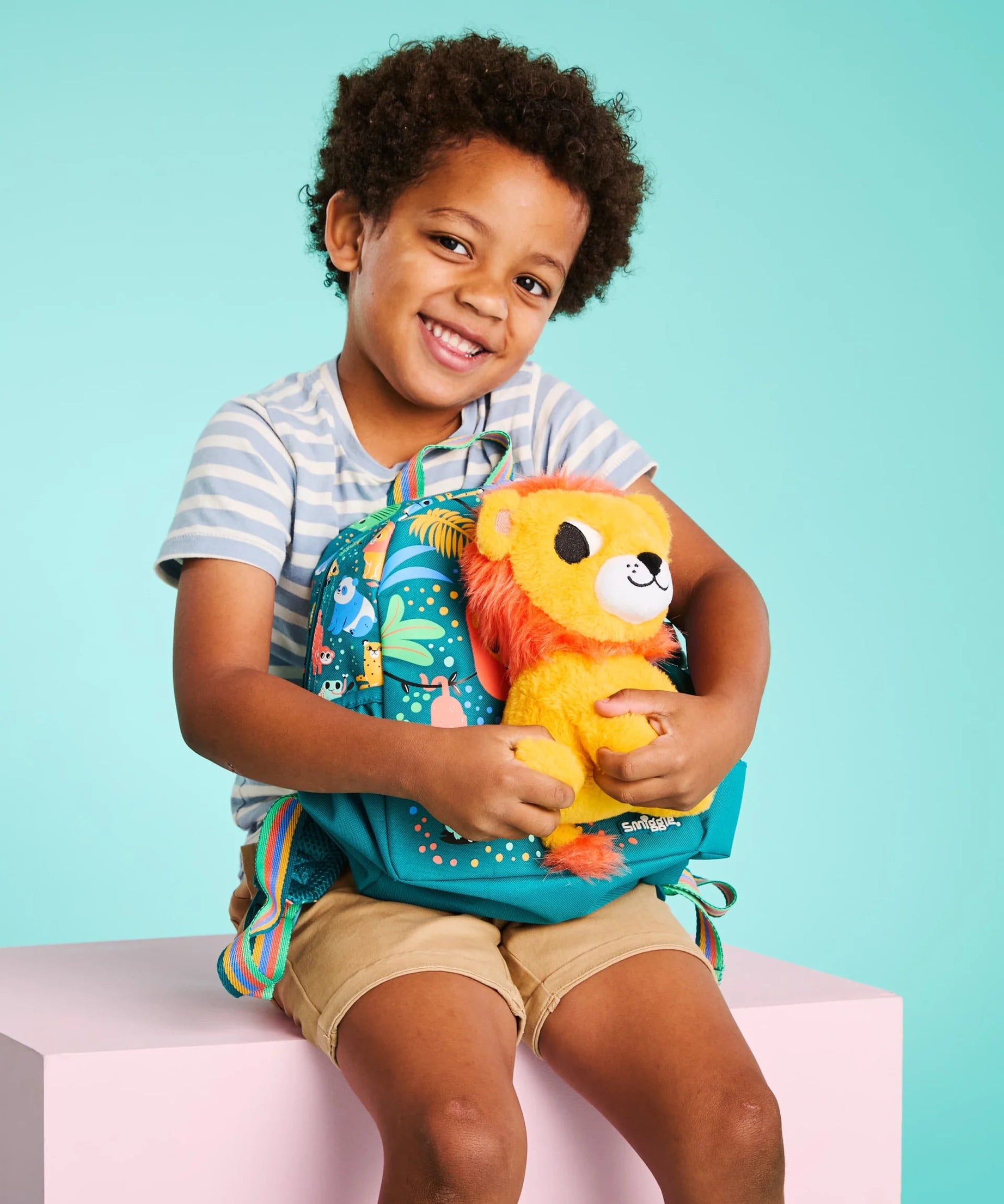 Smiggle - Big Dreams Anaokulu Çıkarılabilir Peluşlu Sırt Çantası-Dinossi