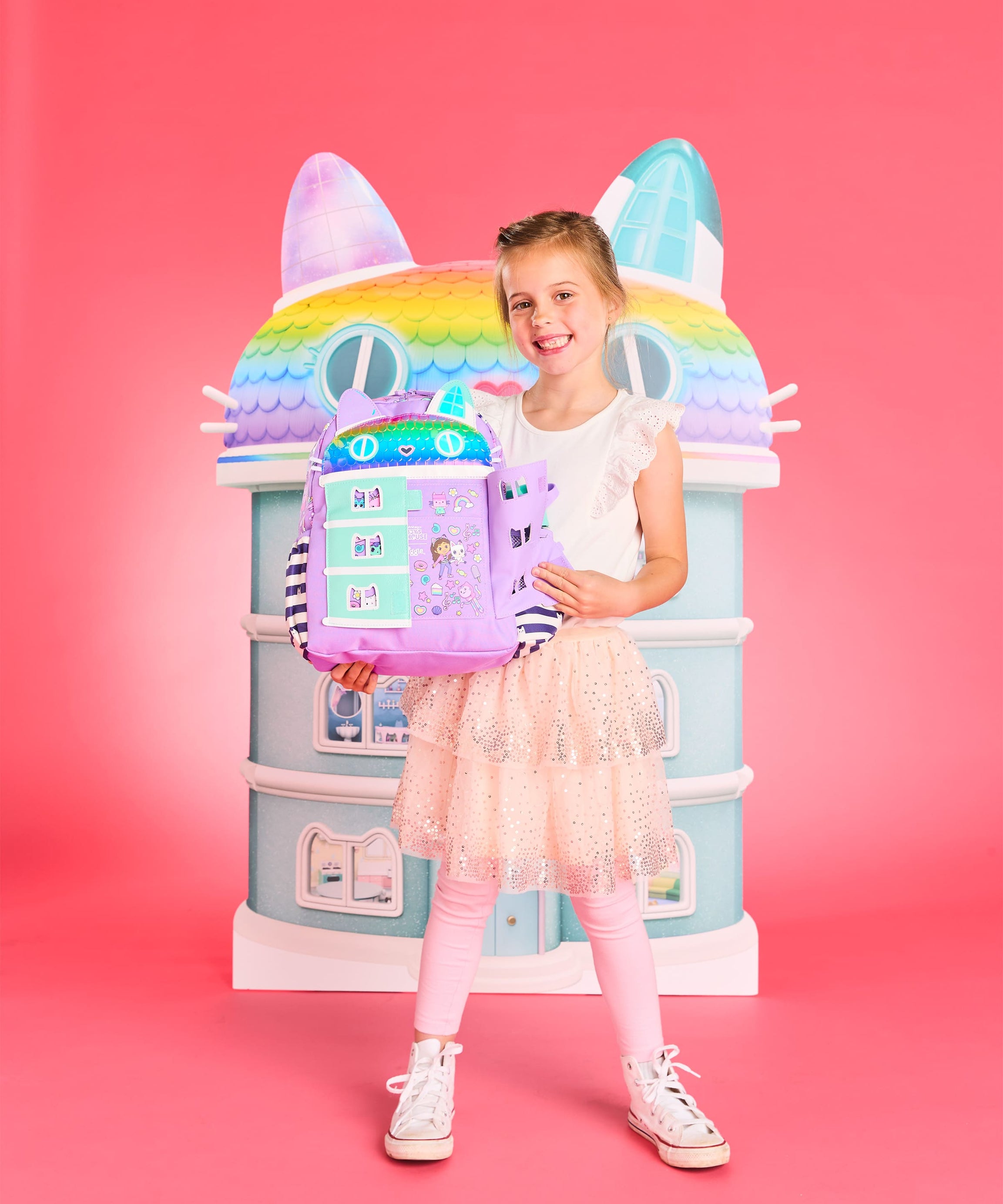Smiggle - Gabbys Dollhouse Anaokulu ve Kreş Sırt Çantası-Dinossi