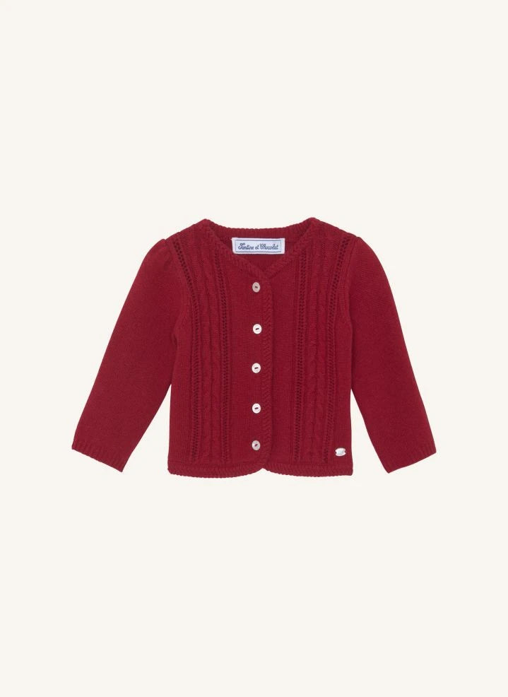 Tartine et Chocolat - Knitted Cardigan | Cherry Red