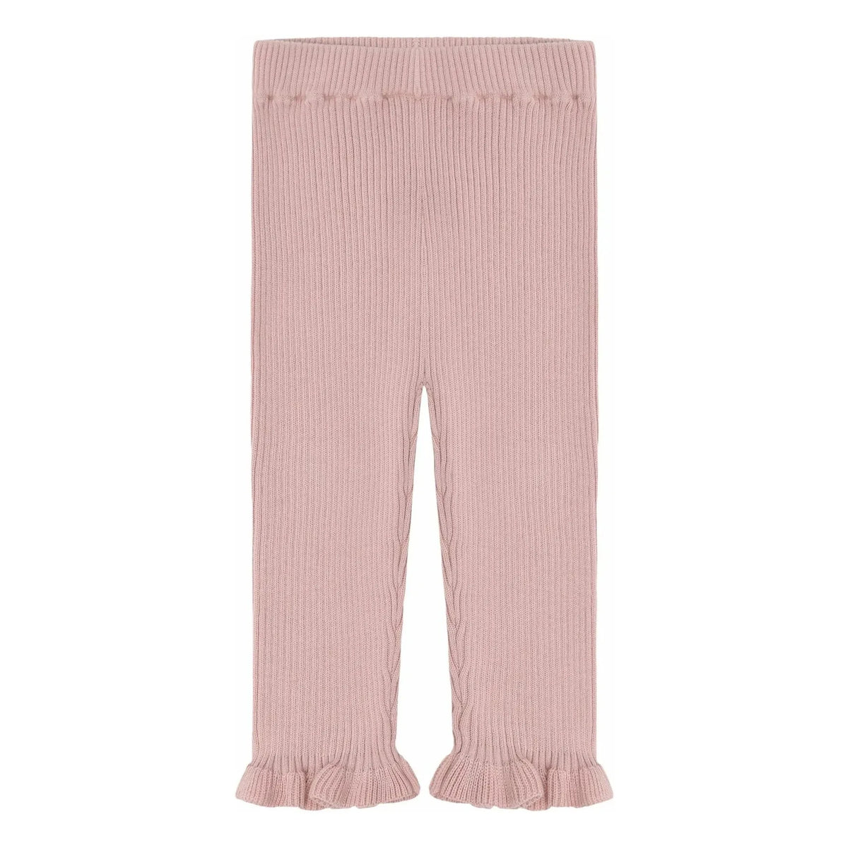 FUB - Thin Knit Organic Cotton Ruffled Leggings | Light Pink