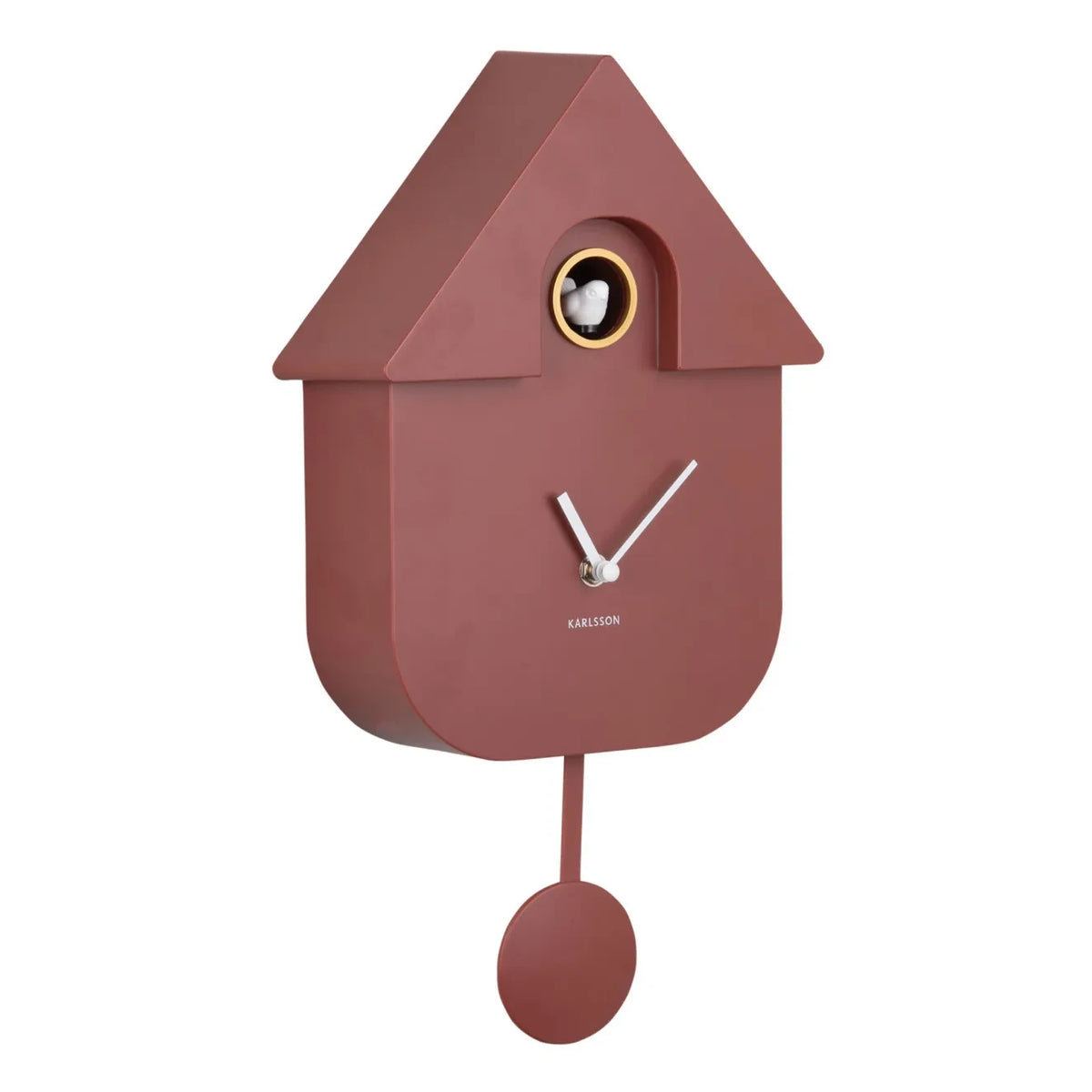 Present Time - Modern Cuckoo Pendulum Clock | Red