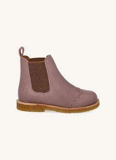 Angulus - Chelsea Brogue Boots | Dust Pink