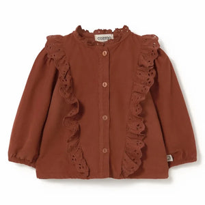 Cozmo - Ruffled Blouse Glory | Dark Red