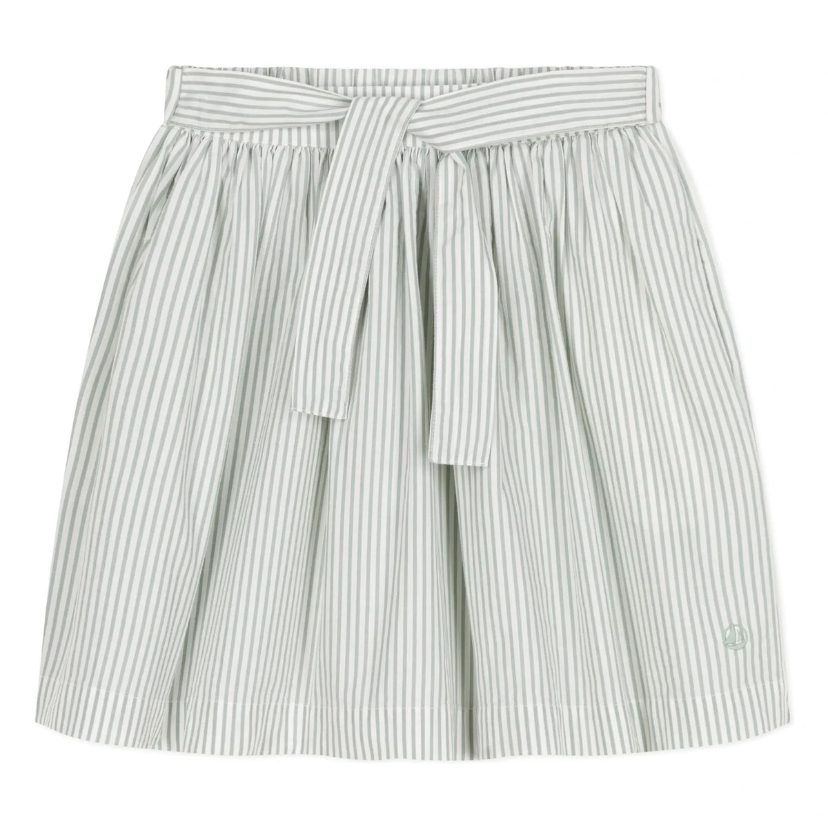 Petit Bateau - Boncap Poplin Organic Cotton Skirt | White