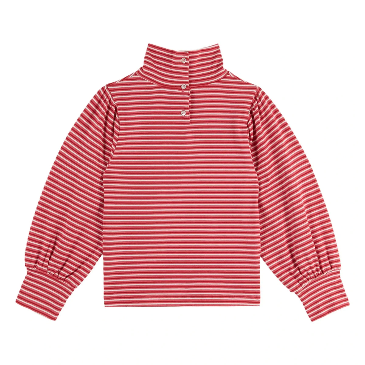 Emile et Ida - Organic cotton striped turtleneck | Red