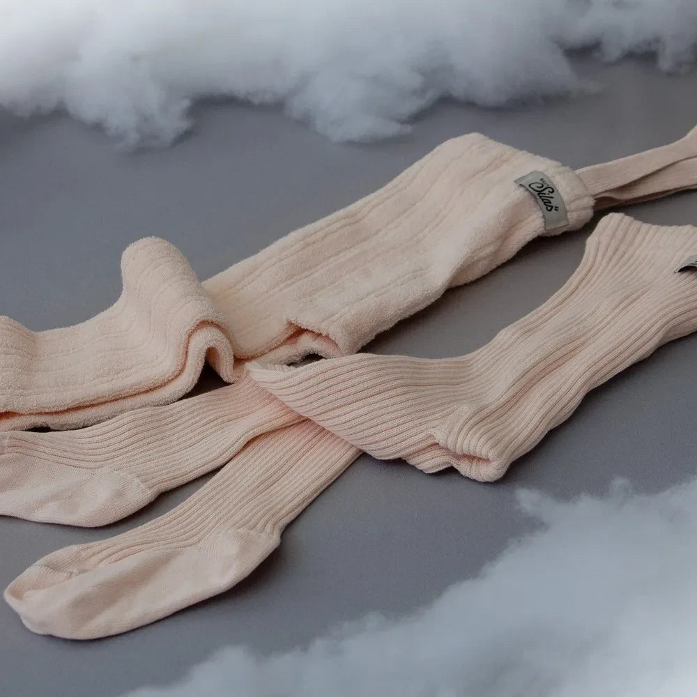 Silly Silas - Hippy Organic Cotton Suspender Tights | Peach