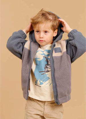 Wheat - Adrian Fleece Jacket Made from Recycled Fibers | Grey Blue