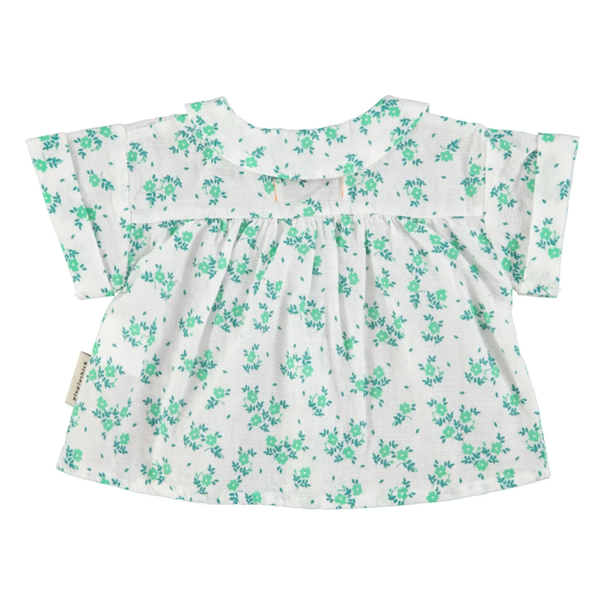 Piupiuchick - Organic Cotton Flower Pattern Shirt | White
