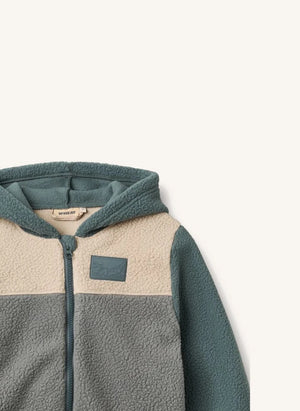 Wheat - Adrian Fleece Jacket Made from Recycled Fibers | Grey Blue