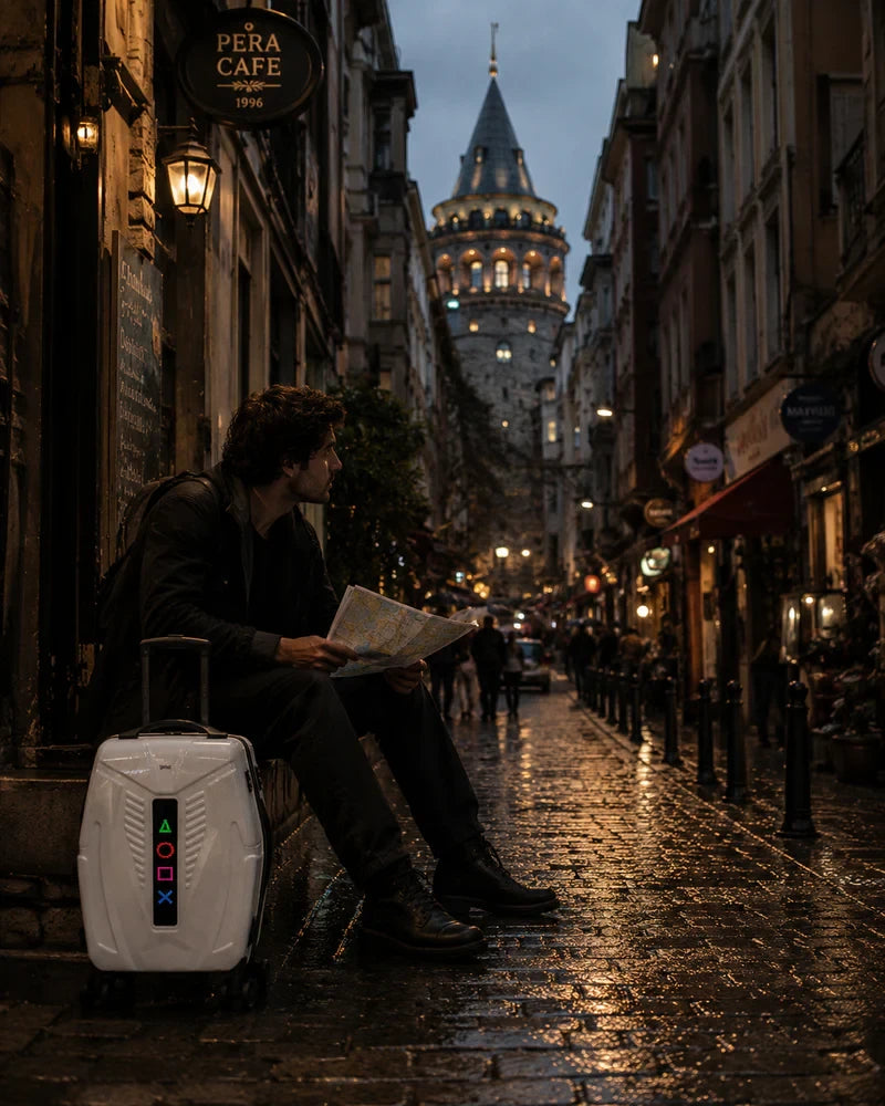 iPixi - Galaxy Voyager LED Screen Smart White Suitcase