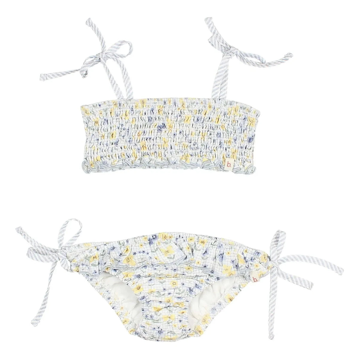 Búho - Pastel Blue Floral Seersucker Swimsuit