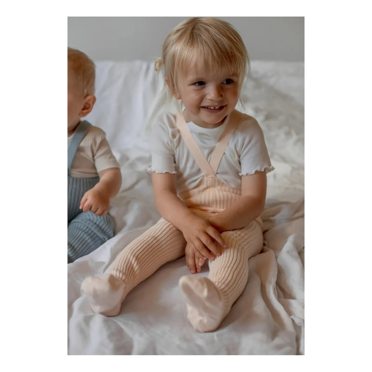 Silly Silas - Hippy Organic Cotton Suspender Tights | Peach