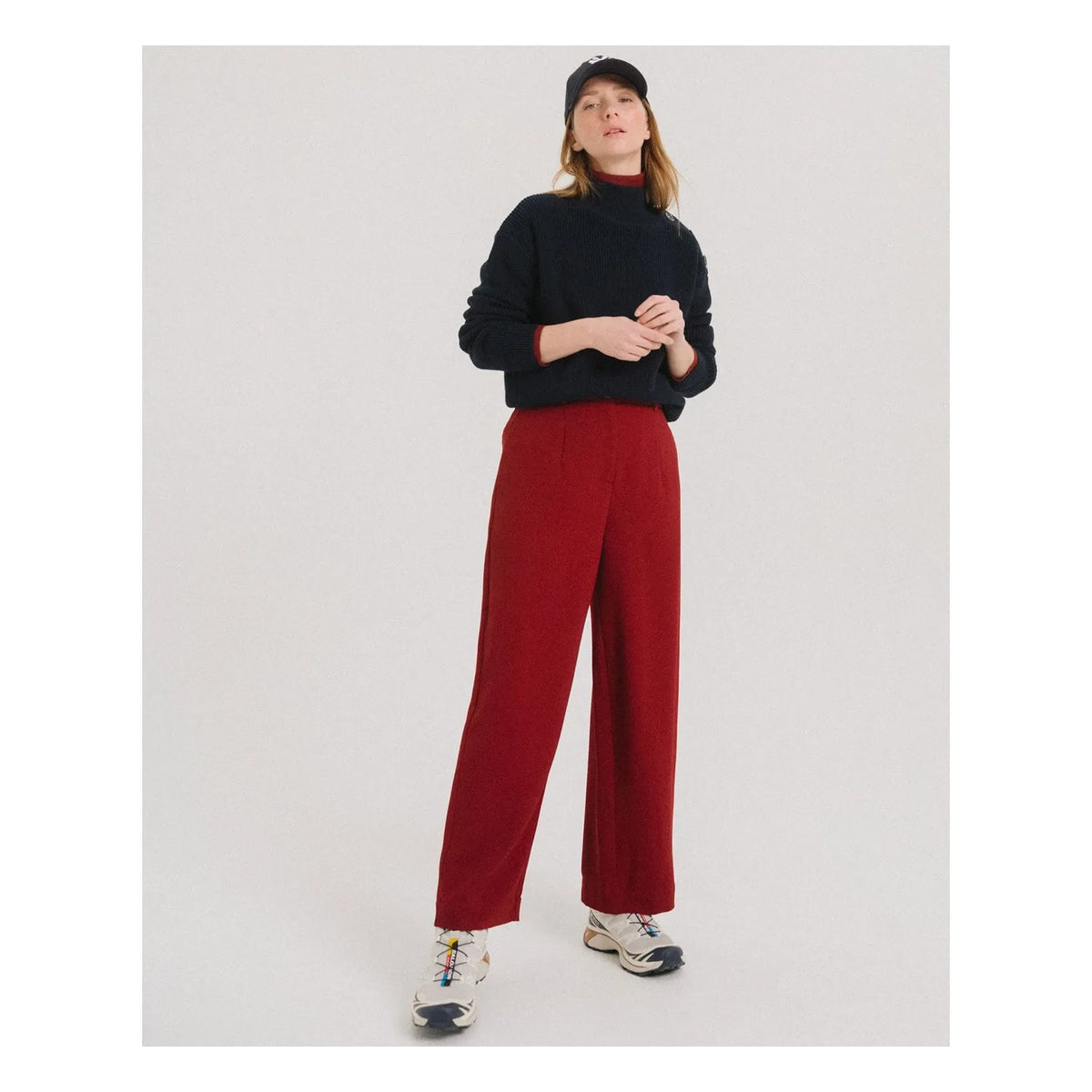 Tinsels - Brando Straight Leg Pants | Cherry Red