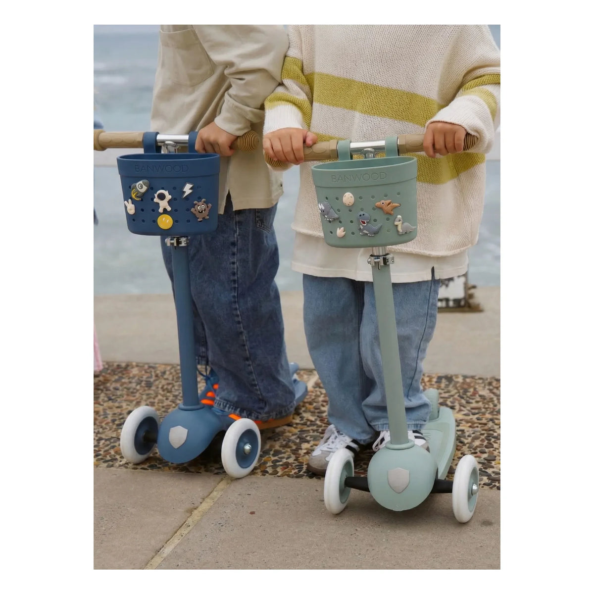 Banwood - Pin & Ride customizable bike basket/trolley | Green