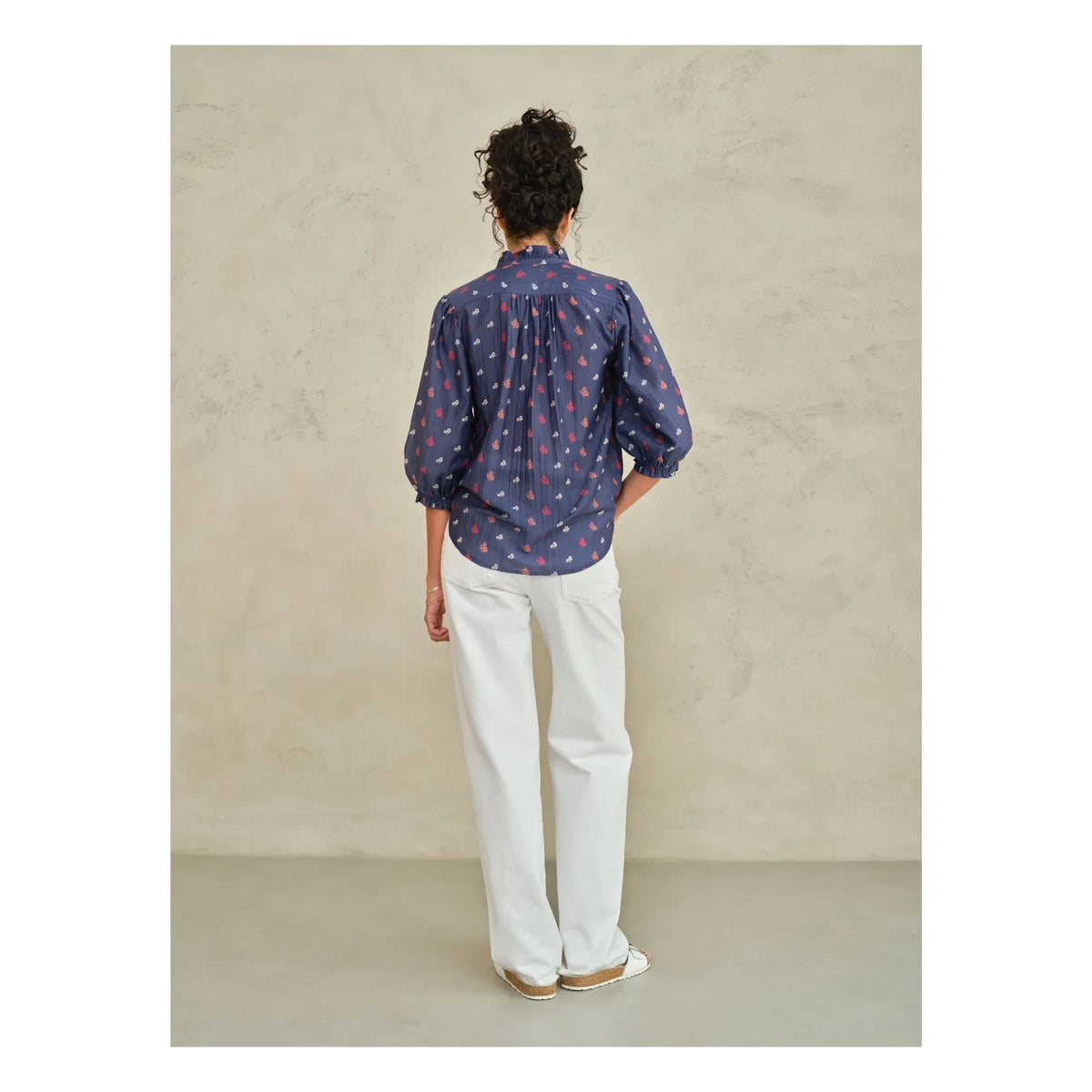 M.A.B.E. - Auden Cotton Blouse | Navy Blue