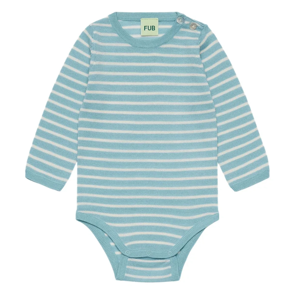 FUB - Lightweight Knitted Striped Merino Wool Jumpsuit | Light Blue