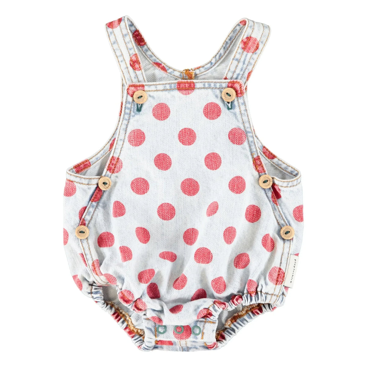 Piupiuchick - Pois Denim Dungarees | Light Blue