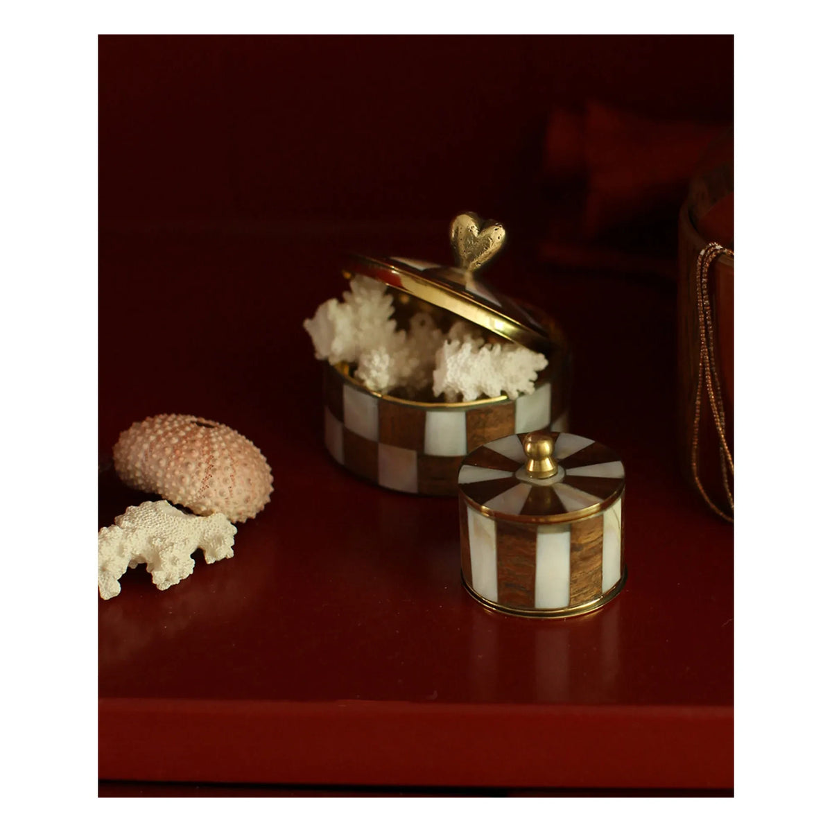 Doing Goods - Woody Circus small striped box | White