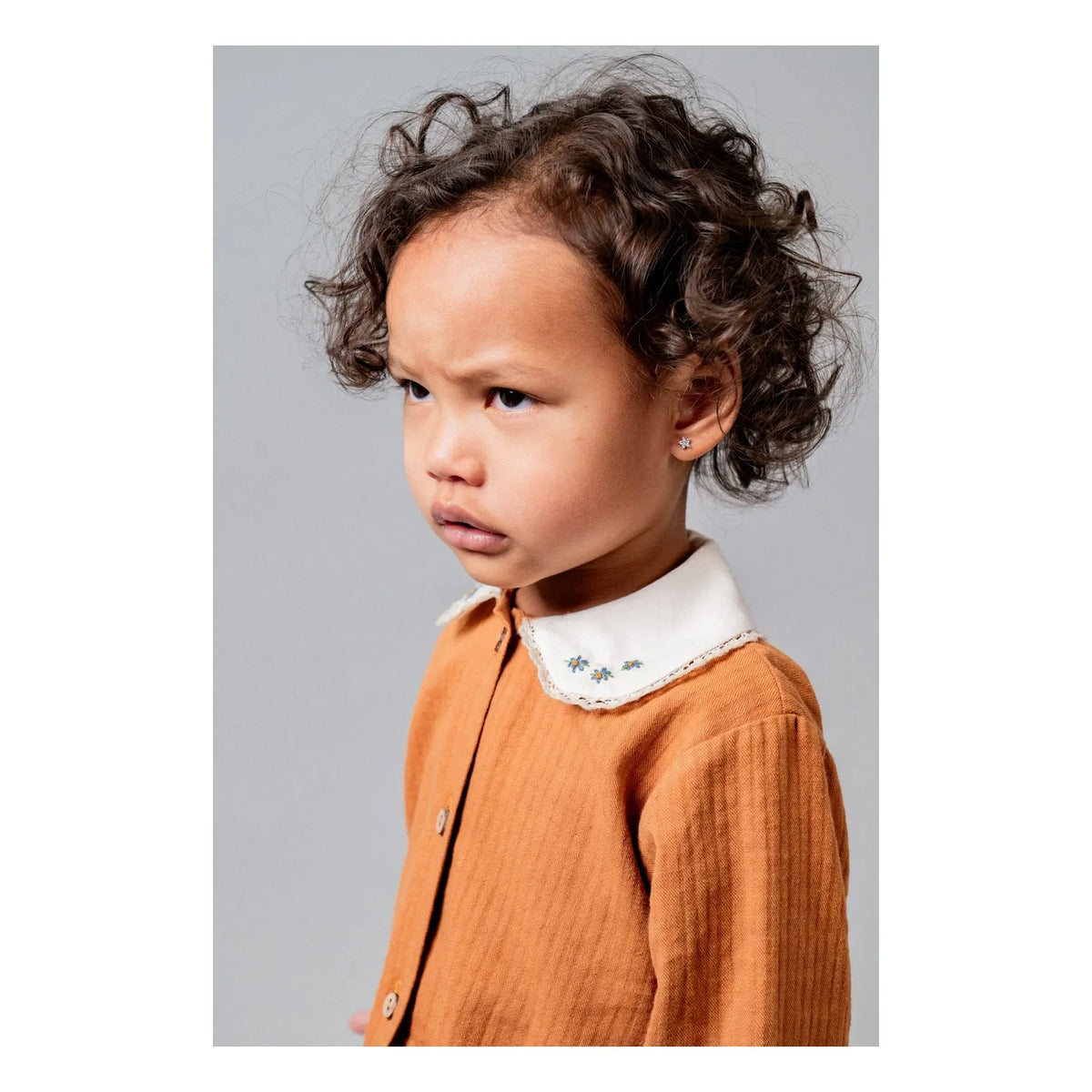 birinit - Claudine Collar Blouse Organic Cotton | Terracotta