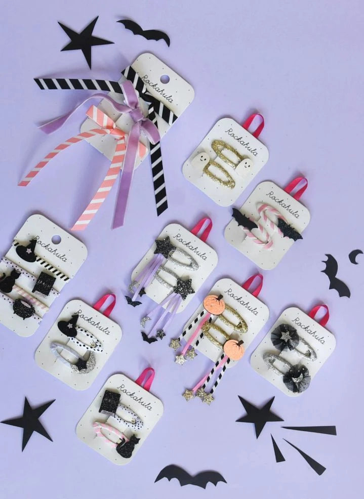 Rockahula Kids - 2-piece Little Witches Glitter Hair Clip Set | Black