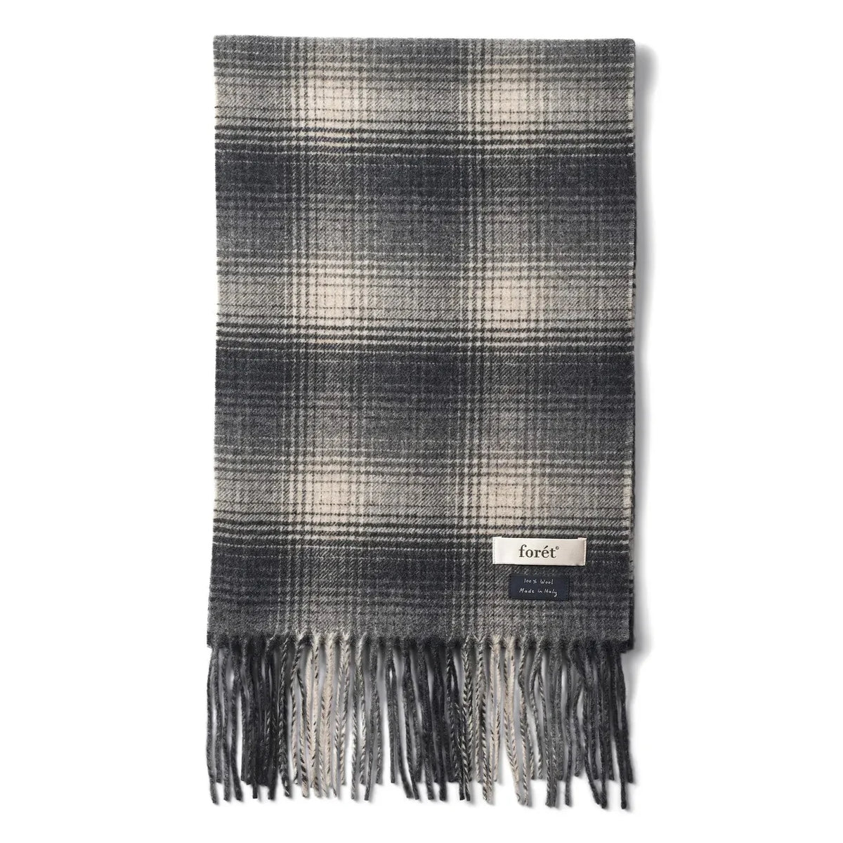 Forét - Wool Check Scarf | Gray