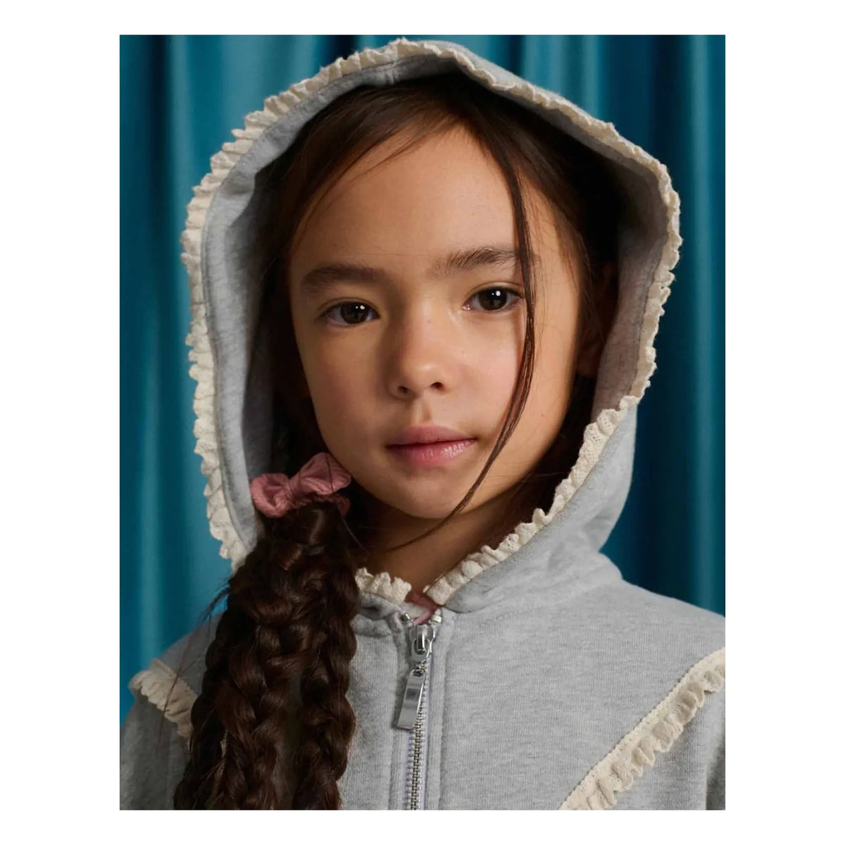 Gingersnaps - Elspeth Lace Zip-Up Sweatshirt | Gray