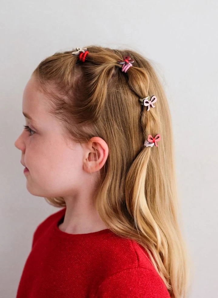Mimi & Lula - 8-piece Knotted Elastic Hair Tie Set | Red