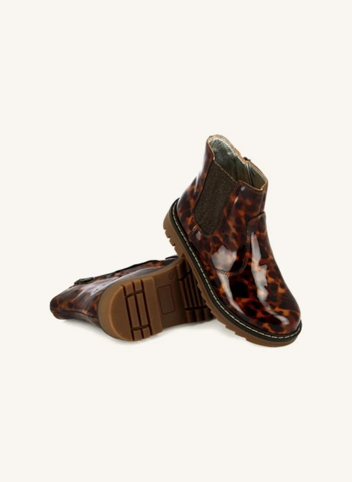 Pom d'Api - Sid JodZip Boots Marble-Patterned Patent Leather | Brown