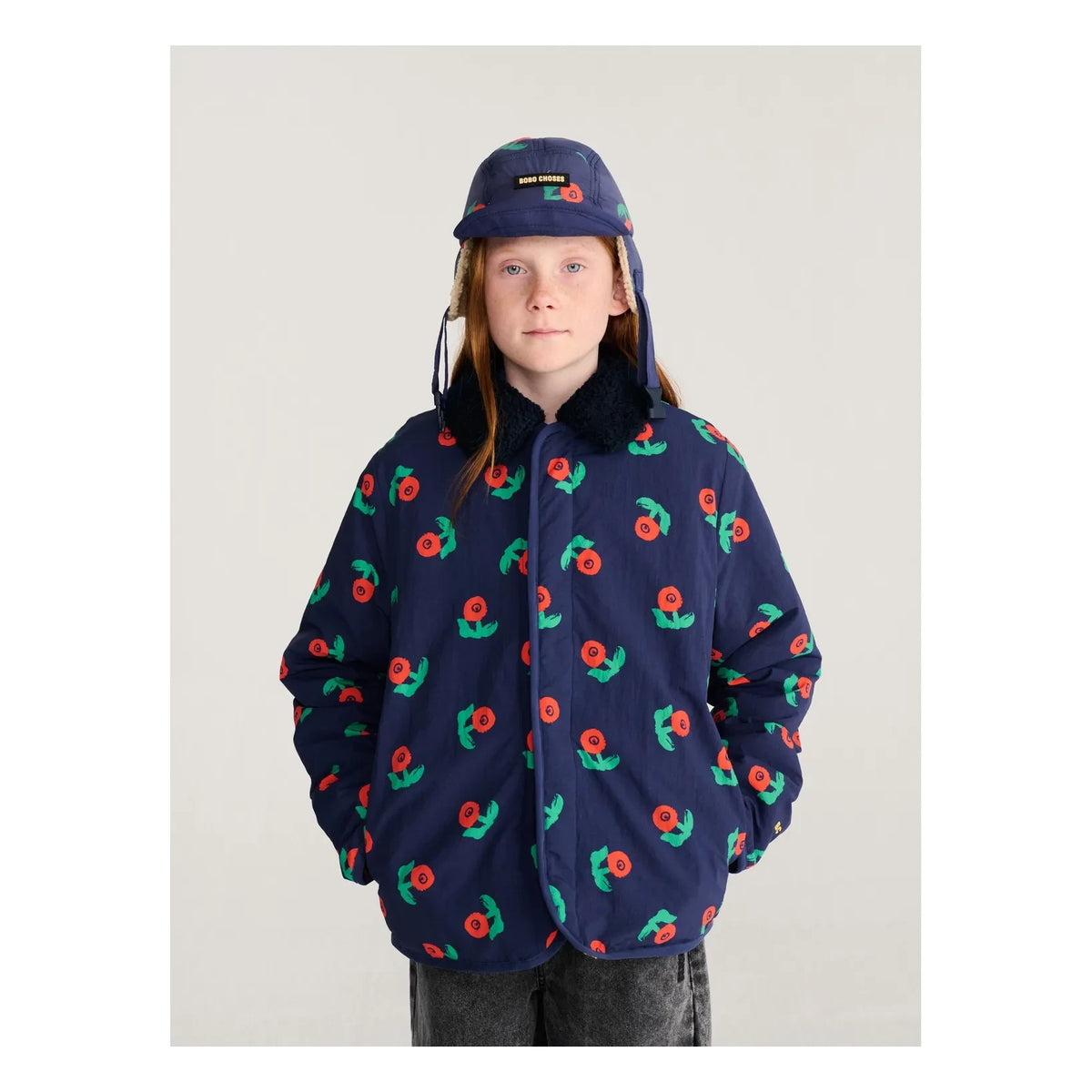 Bobo Choses - Reversible Sherpa Jacket Made from Recycled Fibers | Navy