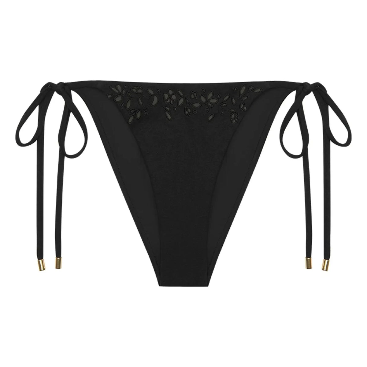 Peony - Memoir Embroidered Recycled Fiber Jersey Bottom | Black
