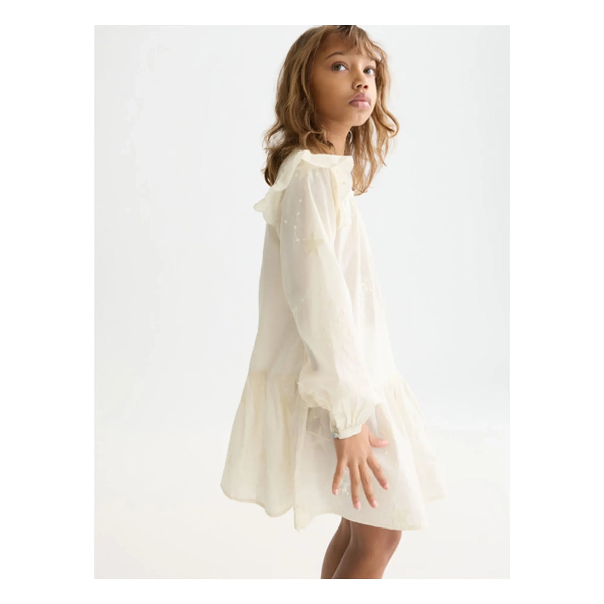 Scotch & Soda - Embroidered Ruffled Dress | Ecru
