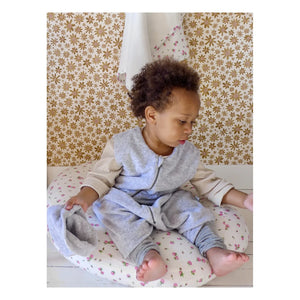 Tante Reine - Light sleeping bag, footed Brume | Heather grey