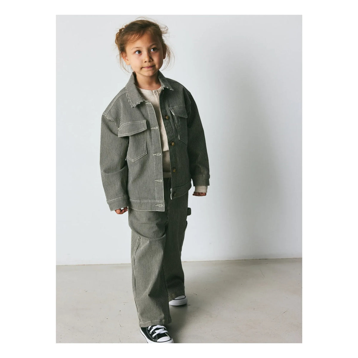 Brunobruno Nation - Flynn Organic Cotton Striped Trousers | Dark green