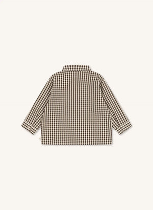 Konges Sløjd - Kim Checked Seersucker Shirt, Organic Cotton | Brown