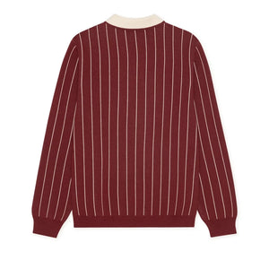 Les Deux - Signature Striped Polo Shirt | Burgundy