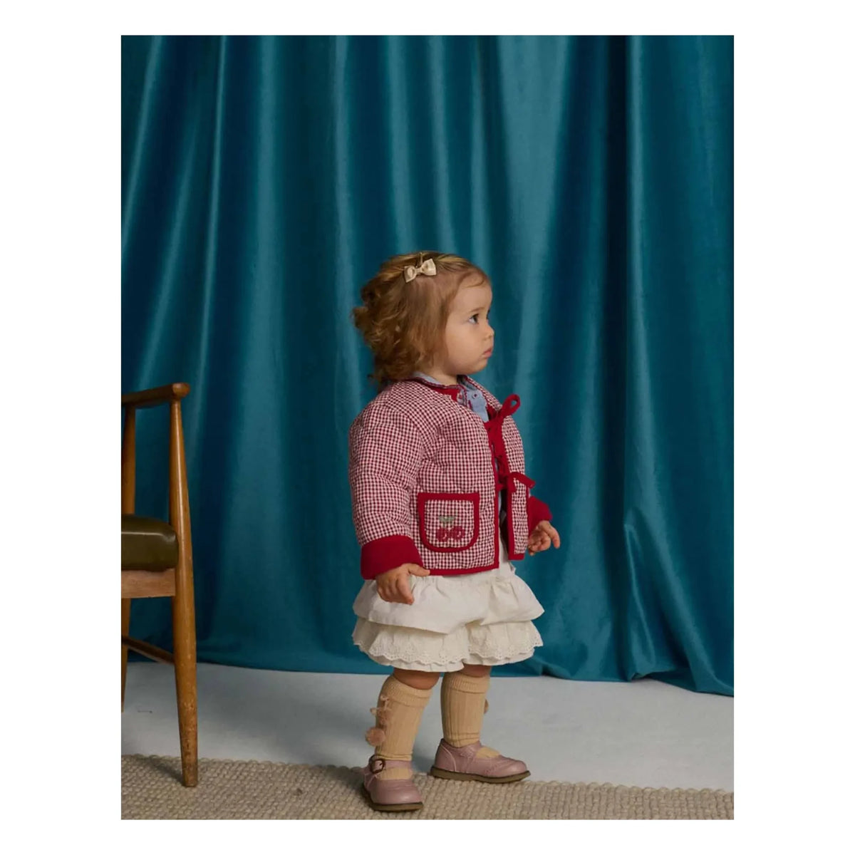 Gingersnaps - Lavinia Checkered Baby Jacket | Red