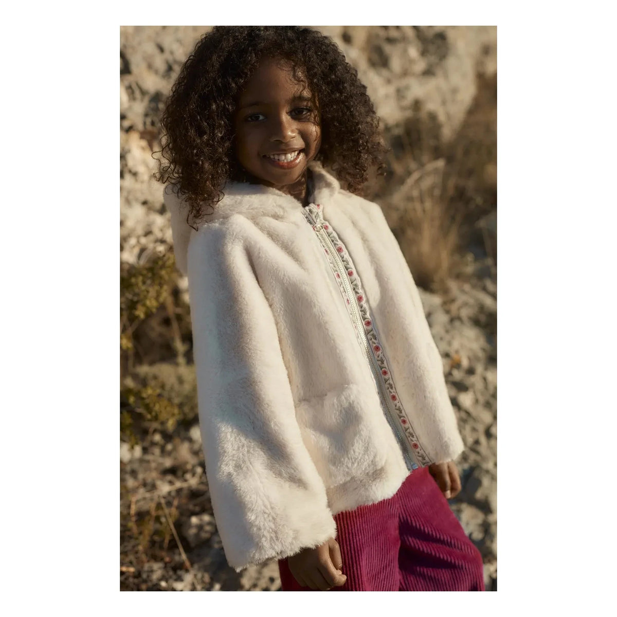 Louise Misha - Reversible Faux Fur Jacket | Cream