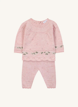 Tartine et Chocolat - Wool Sweater and Pants Set | Powder Pink