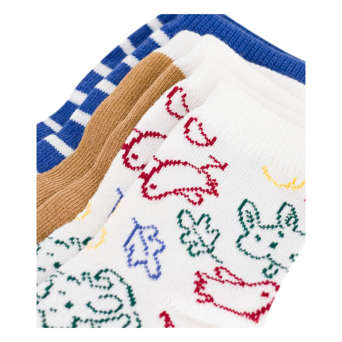 Petit Bateau - 3 Pairs of Animal Socks Pack | Ecru
