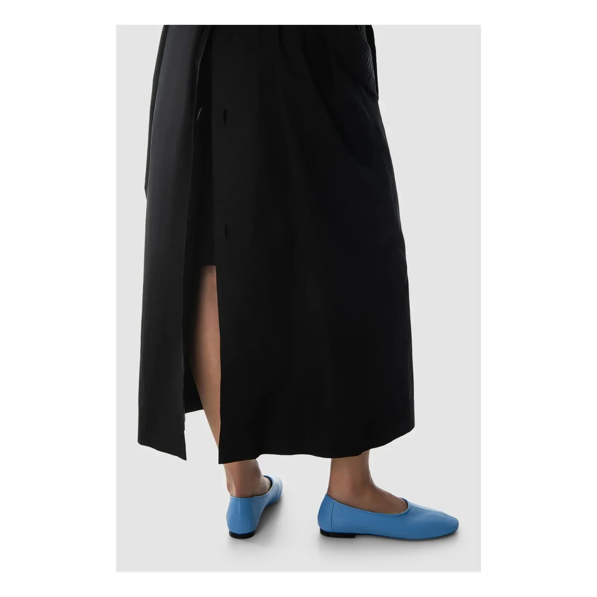 BY FAR - Prudence Leather Ballerina Shoes | Blue