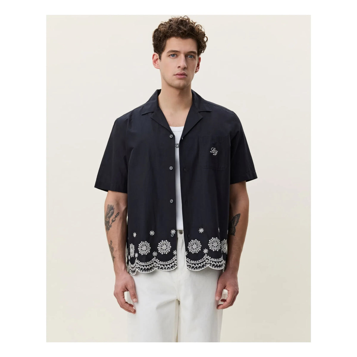 Les Deux - Border Shirt | Black