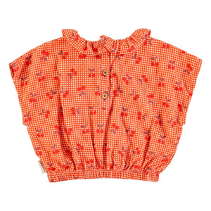 Piupiuchick - Cherry Vichy Top | Orange