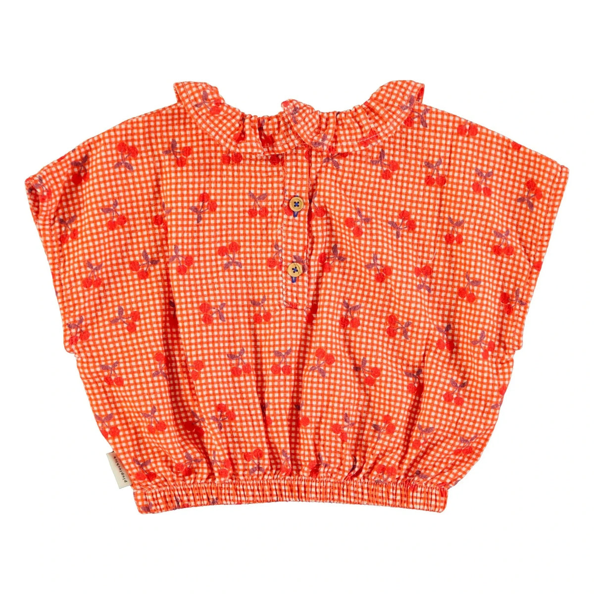 Piupiuchick - Cherry Vichy Top | Orange