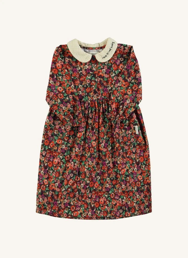 Piupiuchick - Floral Claudine Collar Long Dress | Black