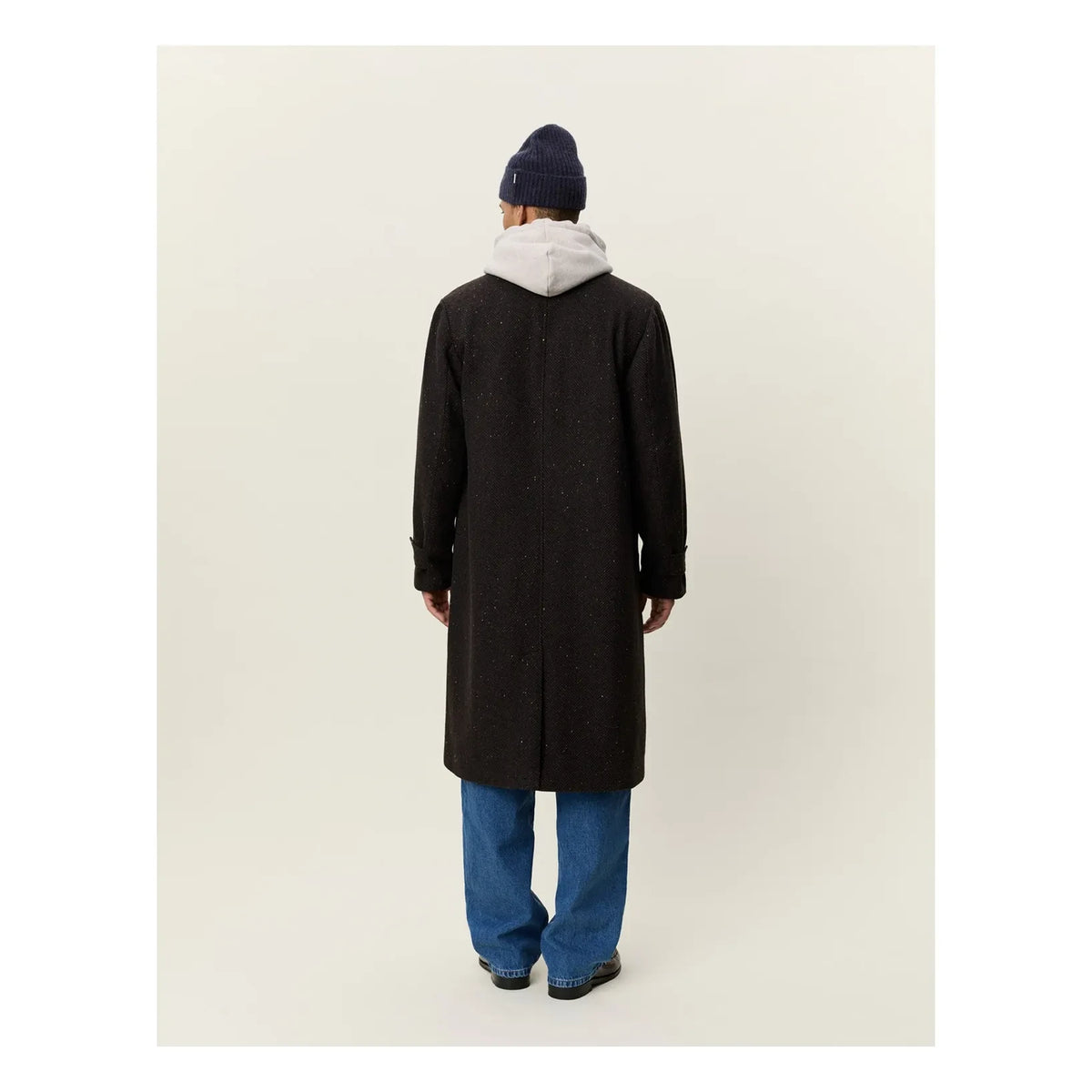 Les Deux - Herringbone Wool Coat | Dark Brown