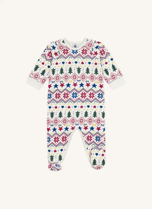 Petit Bateau - Sleep Well Christmas Pajamas Organic Cotton | Ecru