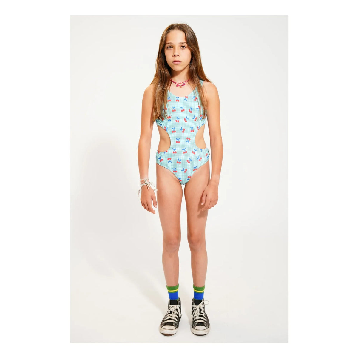 Piupiuchick - Cherry Recycled Fiber Swimsuit | Turquoise