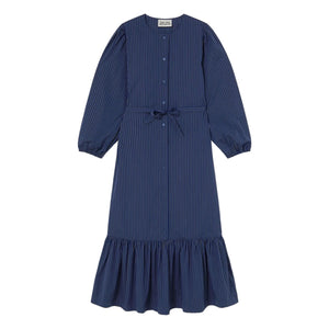 The Tiny Big Sister - Striped Ruffled Dress | Blue