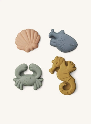 Liewood - Silicone Sand Molds - For the Beach | Set of 4 | Sea Creature/Sandy