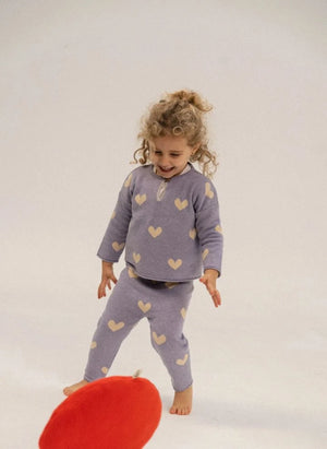 Bayiri - Amor Hearts Organic Cotton Sweater | Lavender